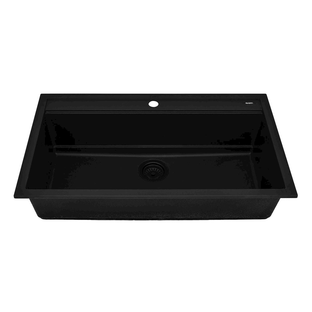34-inch Granite Composite Workstation Matte Black Drop-in Topmount Kitchen Sink. Picture 3