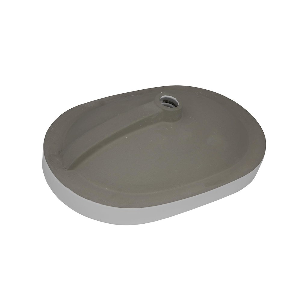 24 x 16 inch Semi-Recessed Drop-in Topmount Bathroom Sink Rectangular Ceramic. Picture 4