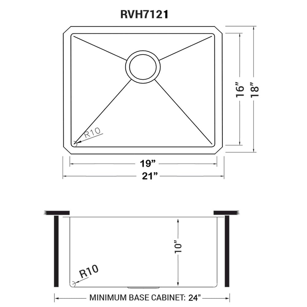 21-inch Gunmetal Black Stainless Steel Undermount Bar Prep Kitchen Sink. Picture 7