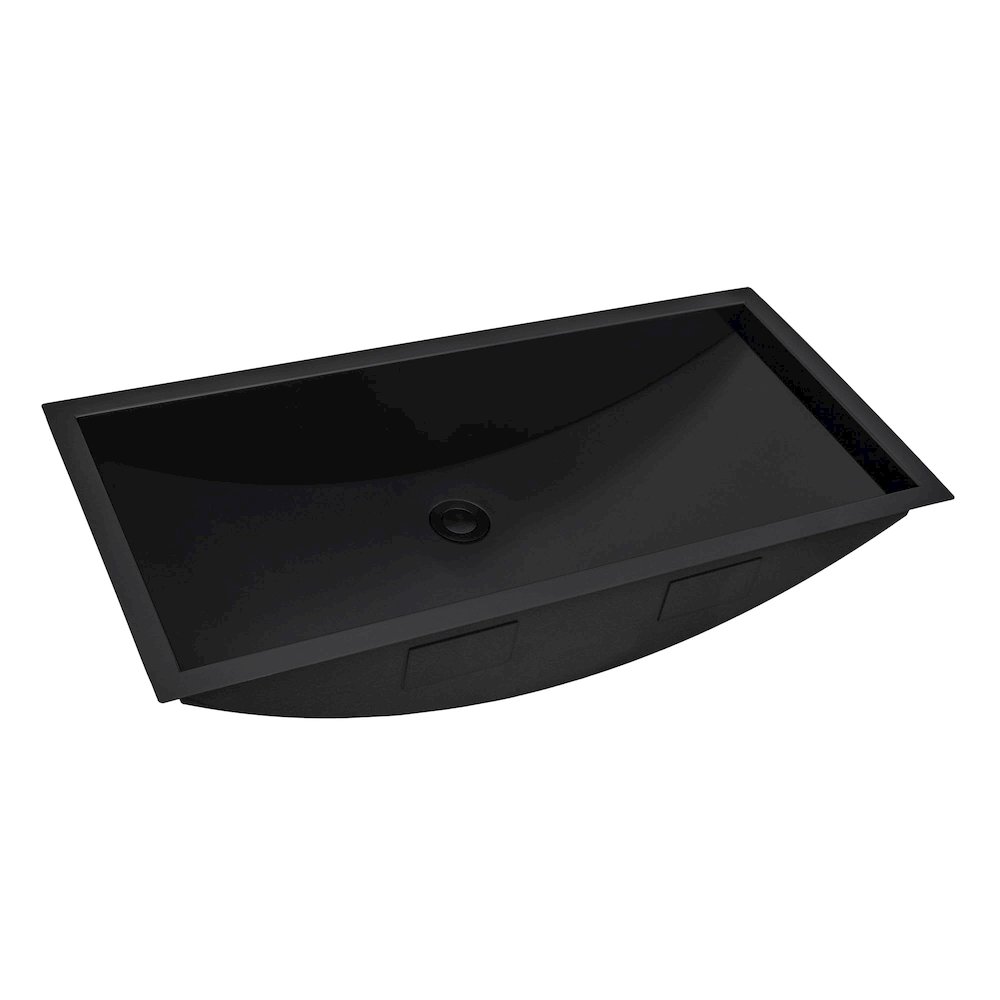 34 x 14 inch Gunmetal Black Stainless Steel Rectangular Bathroom Sink Undermount. Picture 4