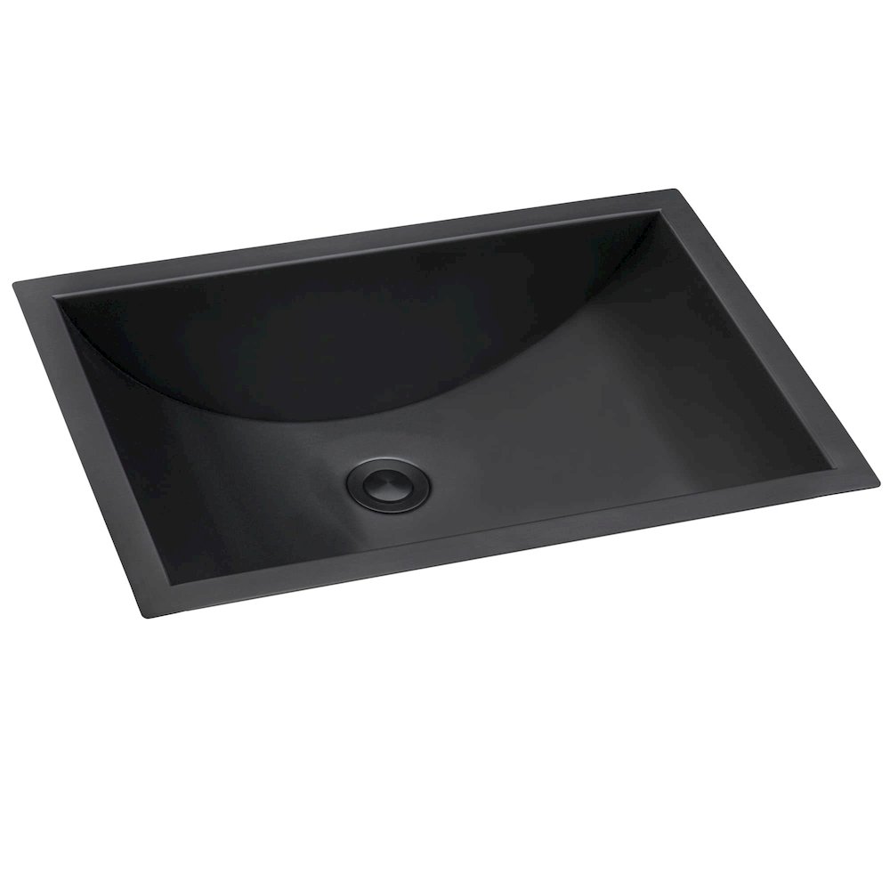 16 x 13 inch Gunmetal Black Undermount Bathroom Sink Stainless Steel - RVH6106BL. Picture 1