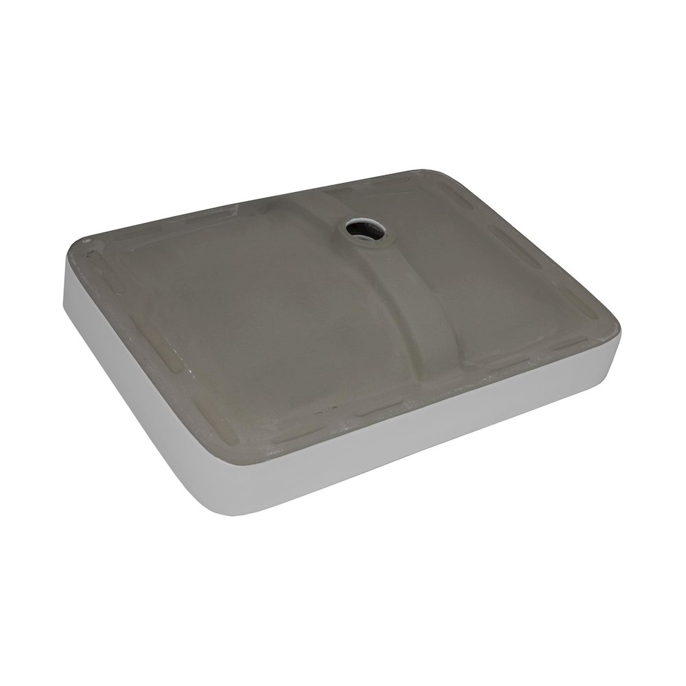 23 x 16 inch Semi-Recessed Drop-in Topmount Bathroom Sink White. Picture 4
