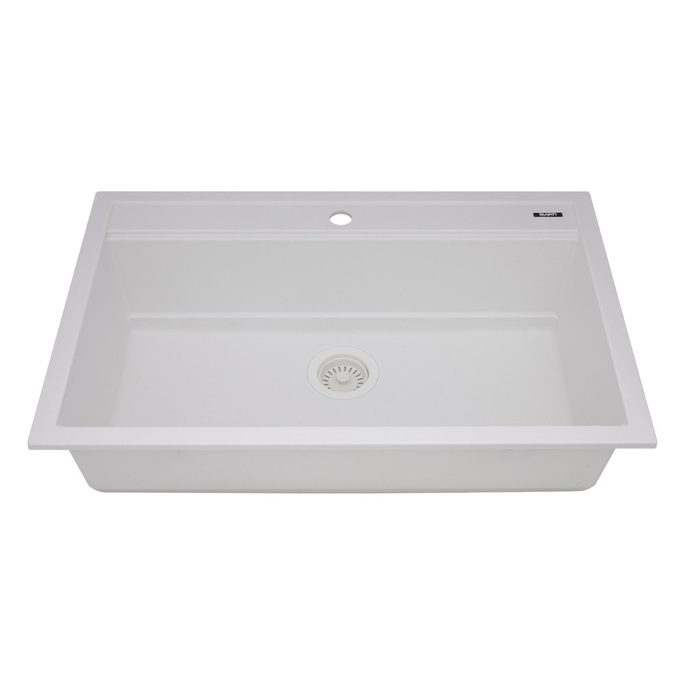 31-inch Granite Composite Workstation Drop-in Topmount Kitchen Sink  Matte White. Picture 3