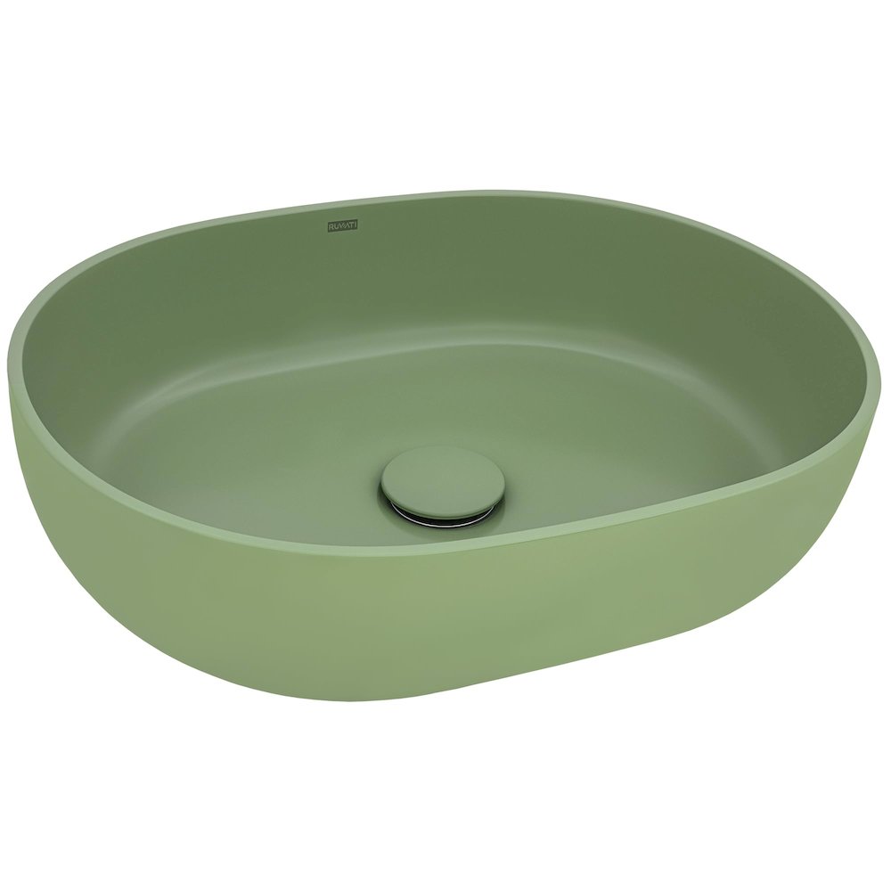 19-inch Avocado Lime Green epiStone Solid Surface Bathroom Vessel Sink. Picture 1