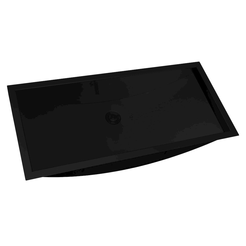 30 x 14 inch Gunmetal Black Stainless Steel Rectangular Bathroom Sink Undermount. Picture 1