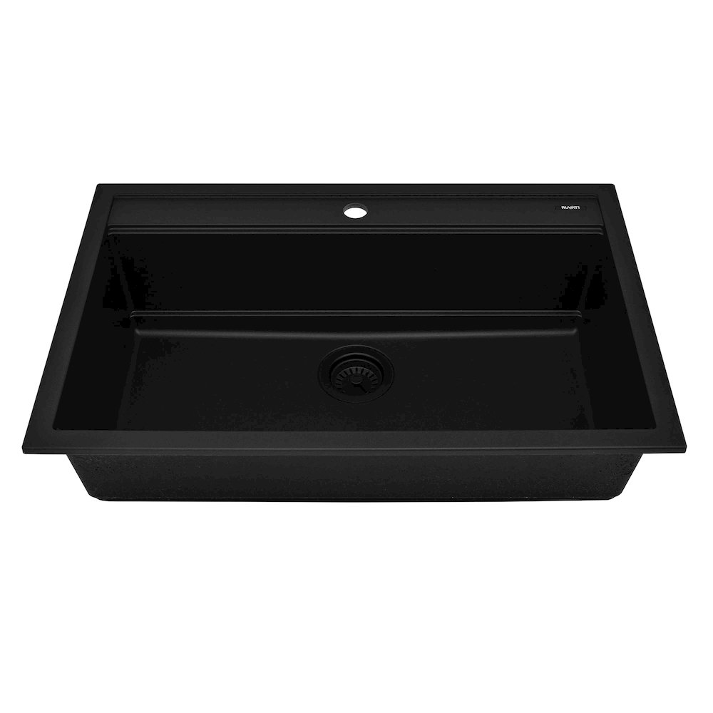 31-inch Granite Composite Workstation Matte Black Drop-in Topmount Kitchen Sink. Picture 3