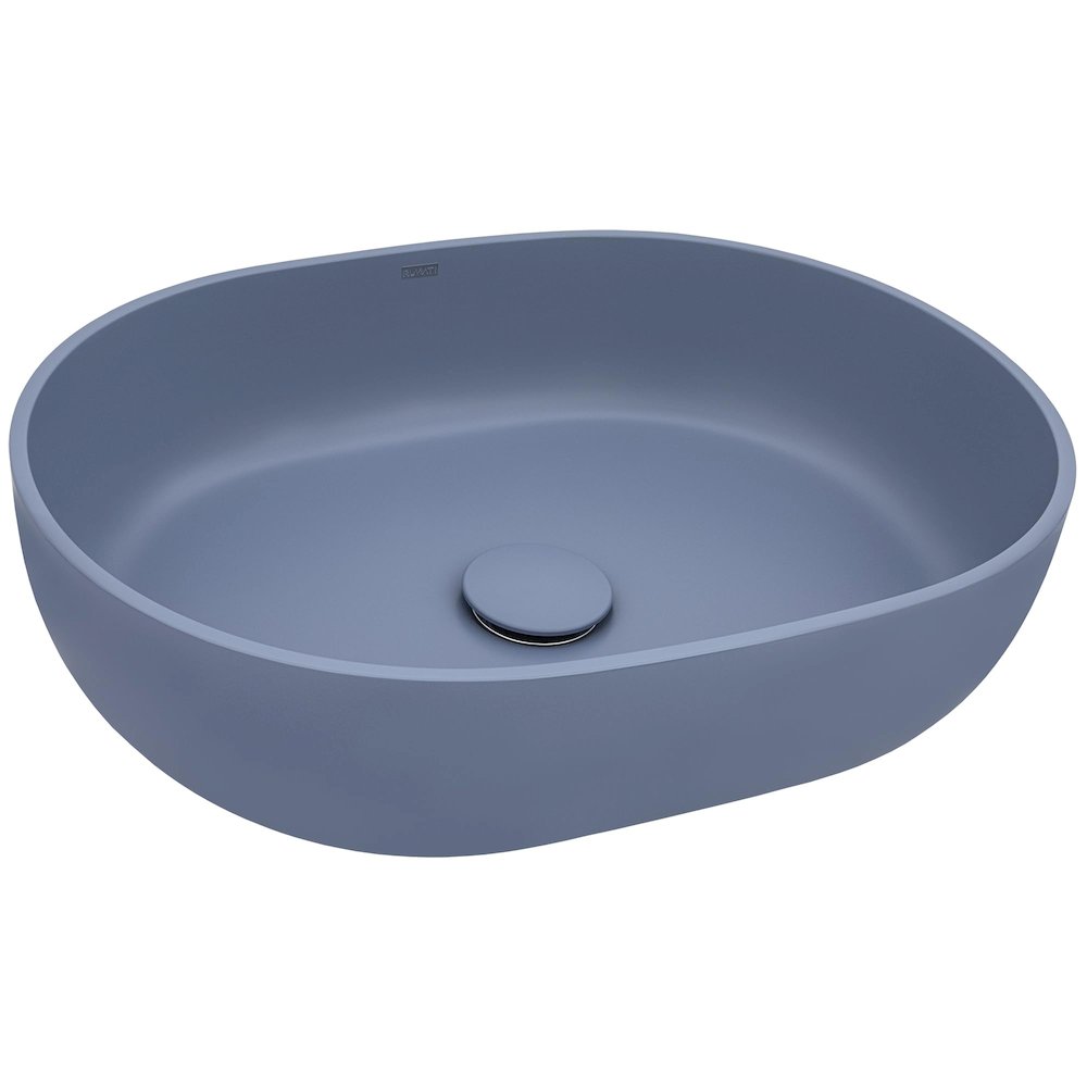19-inch Pacific Blue epiStone Solid Surface Modern Bathroom Vessel Sink. Picture 1