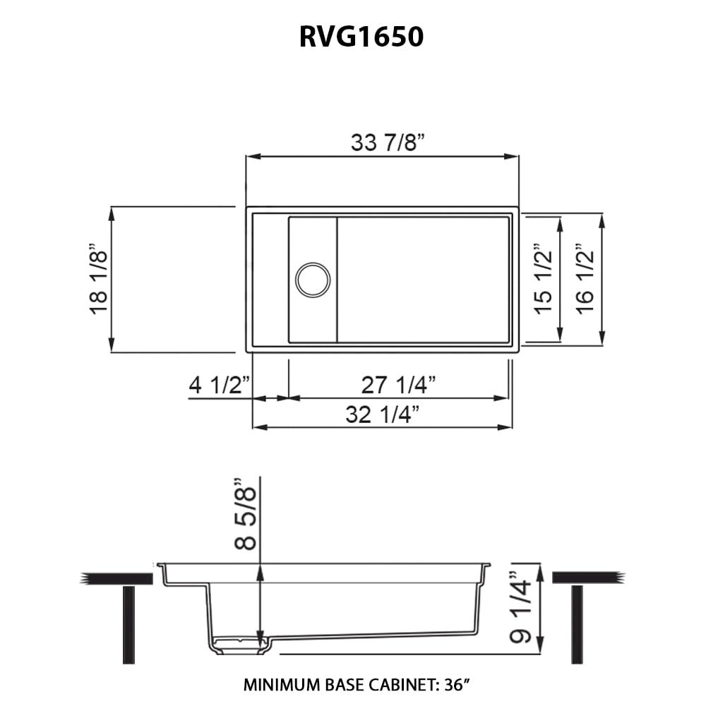 18 x 34 inch Granite Composite Workstation Kitchen Sink Dual Mount Single Bowl. Picture 6
