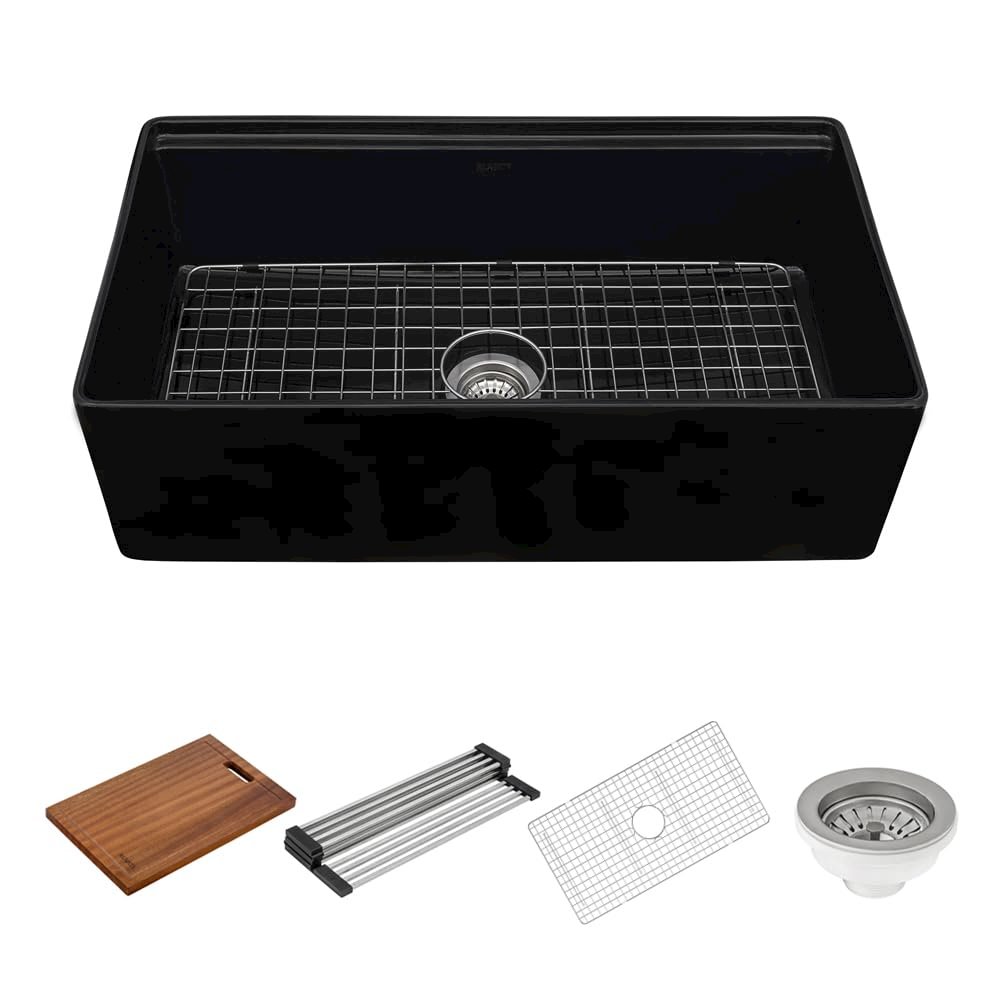 33 inch Workstation Black Farmhouse Kitchen Sink Apron Front Single Bowl. Picture 4