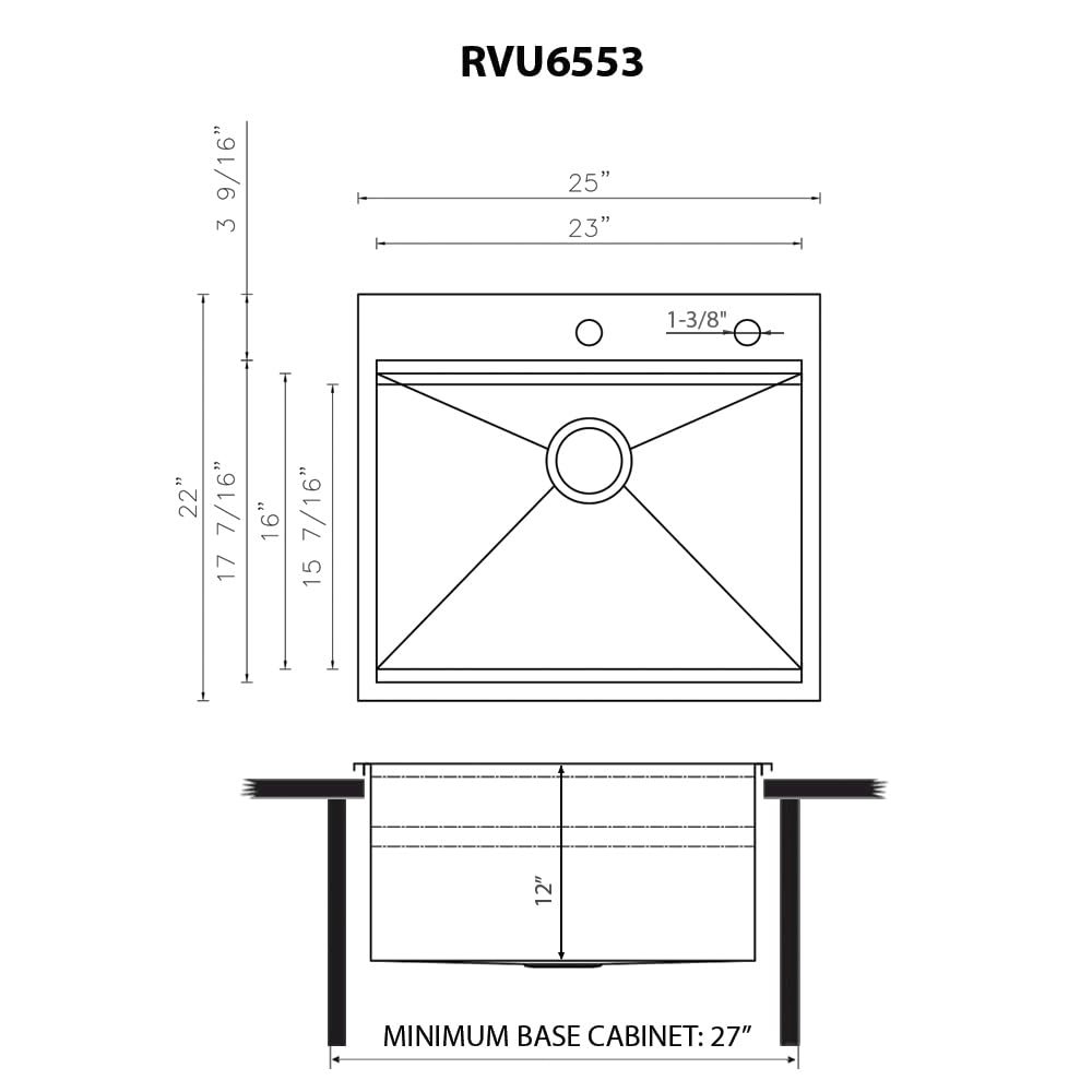25 x 22 x 12 inch Deep Laundry Workstation Sink. Picture 8