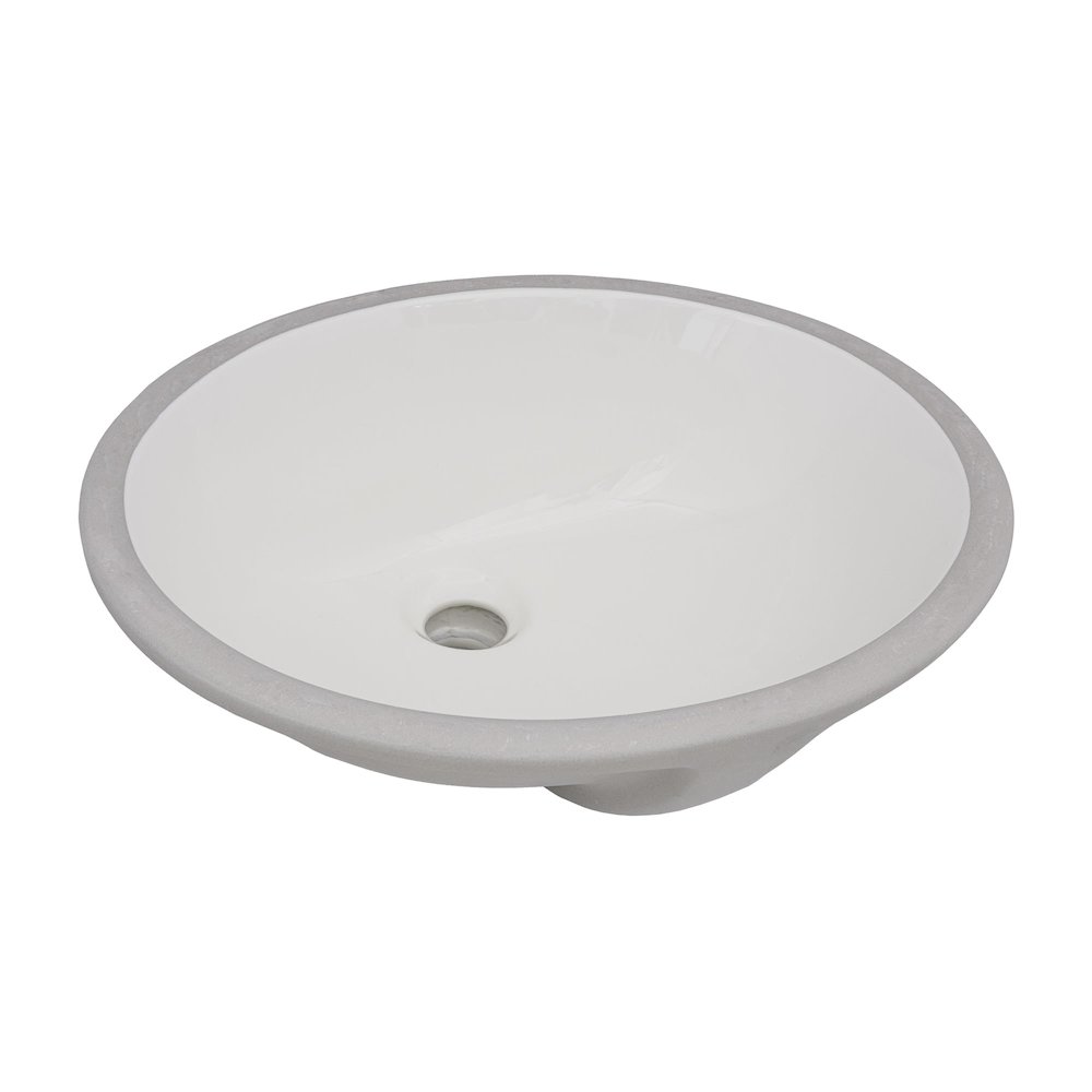 16 x 13 inch Undermount Bathroom Sink Biscuit Oval Porcelain Ceramic. Picture 2