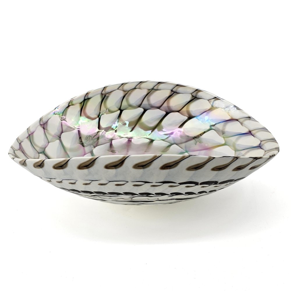 19 inch Murano Glass Art Vessel Seashell Decorative Pattern Bathroom Sink. Picture 4