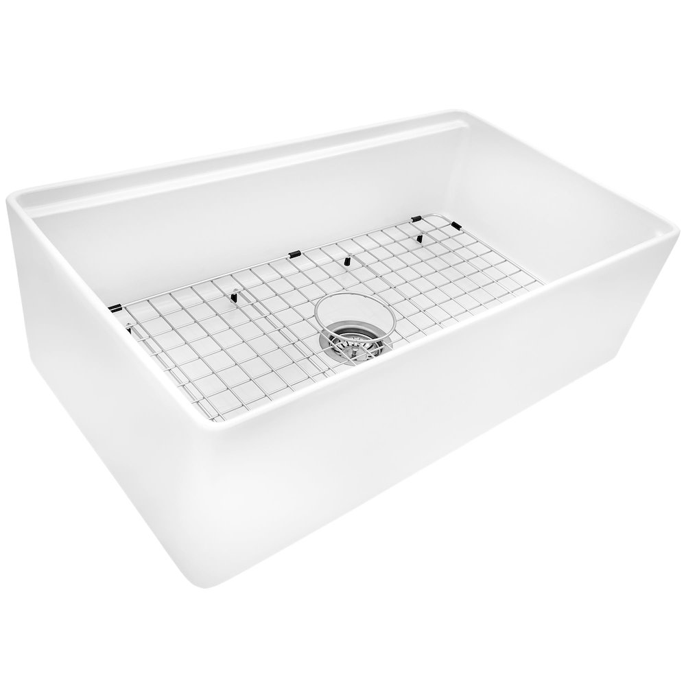 33 inch Workstation White Farmhouse Kitchen Sink Apron Front Single Bowl. Picture 6