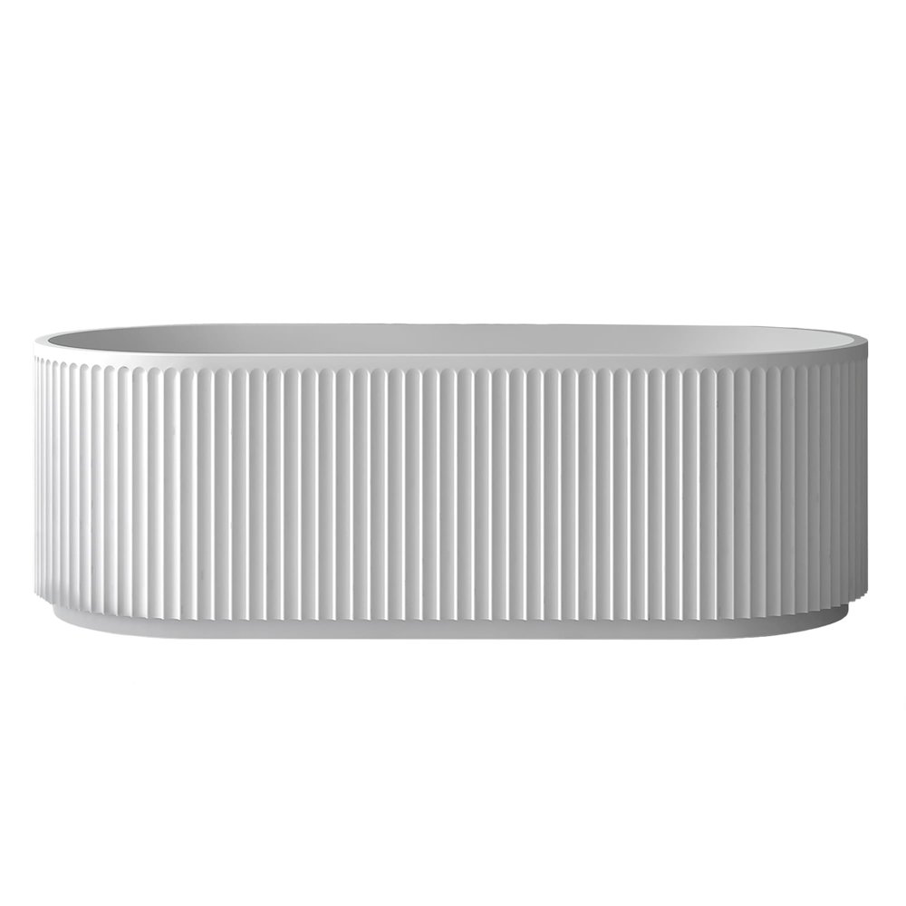 67-inch Fluted Freestanding Soaking Bathtub epiStone Solid Surface. Picture 1