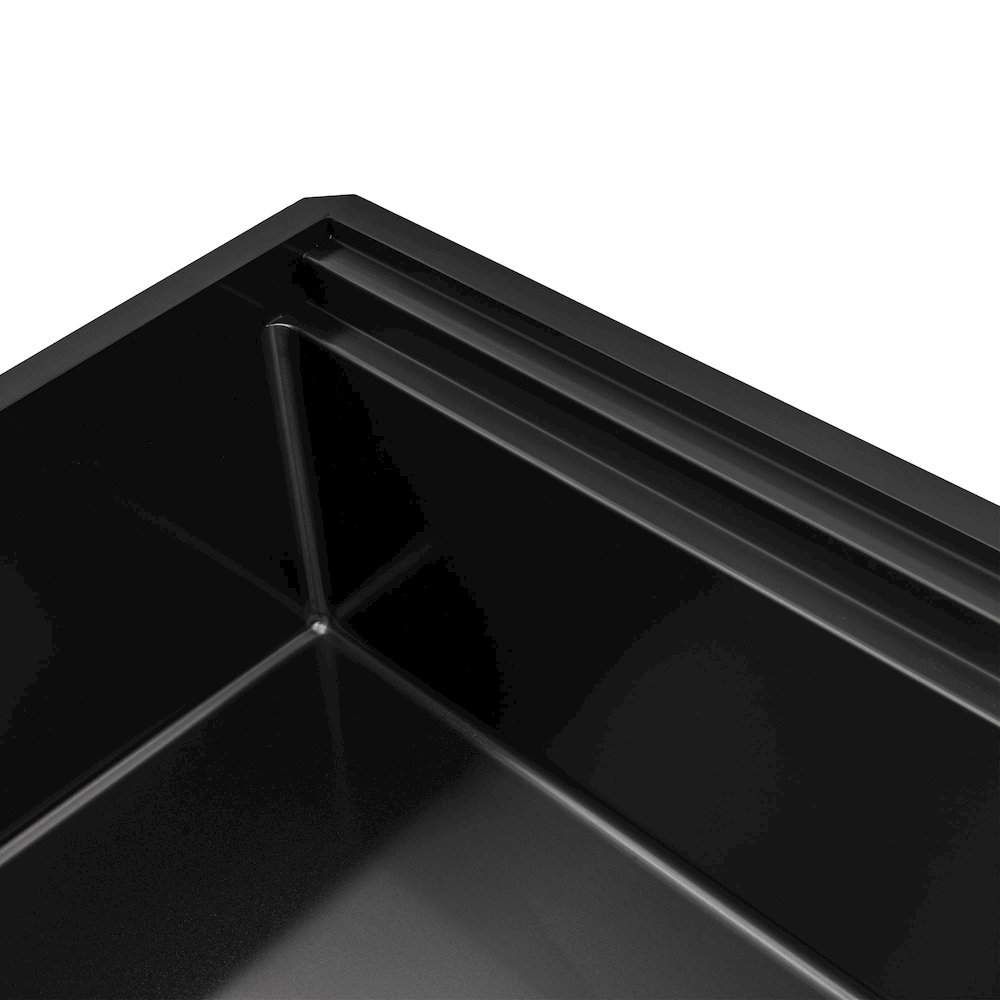33-inch Black Stainless Steel Workstation Two-Tiered Ledge Kitchen Sink. Picture 5