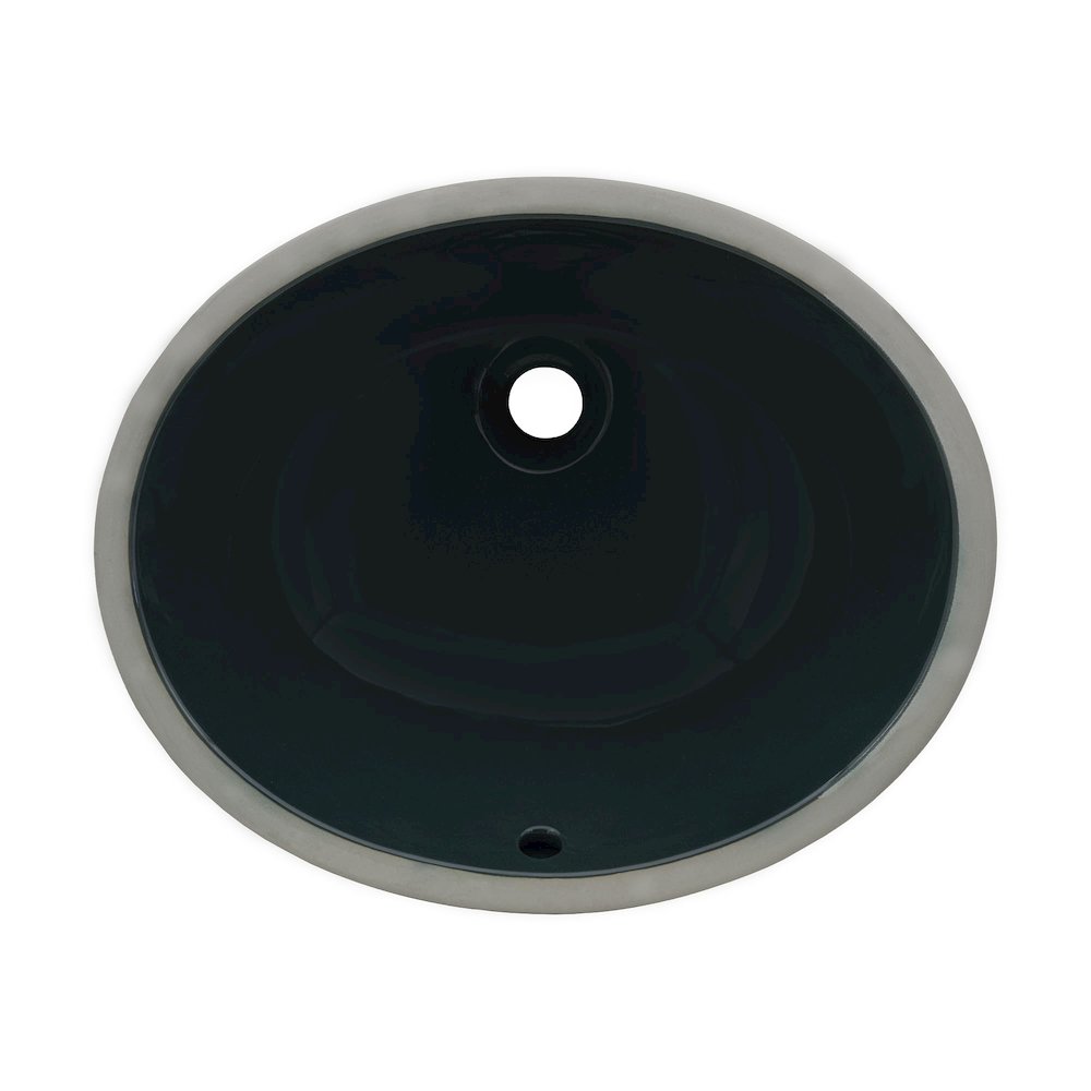 16 x 13 inch Undermount Bathroom Sink Emerald Green Oval Porcelain Ceramic. Picture 3