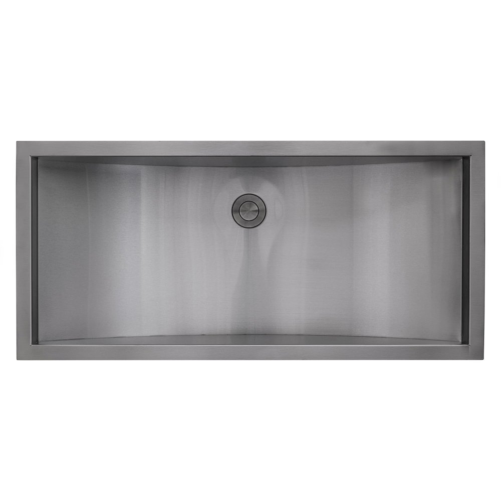 30 x 14 inch Brushed Stainless Steel Rectangular Bathroom Sink Undermount. Picture 3