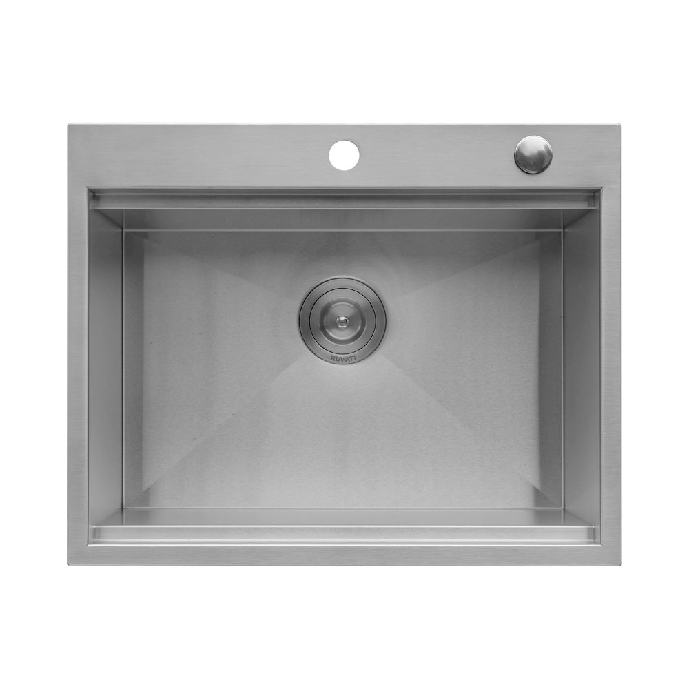 25 x 20 inch Workstation Drop-in Topmount Kitchen Sink 16 Gauge Stainless Steel. Picture 5