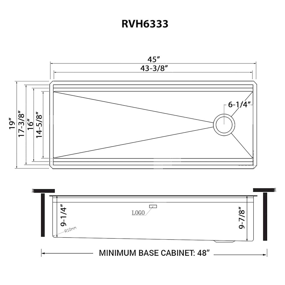 45-inch Workstation Two-Tiered Double Ledge Kitchen Sink 16 Stainless Steel. Picture 9