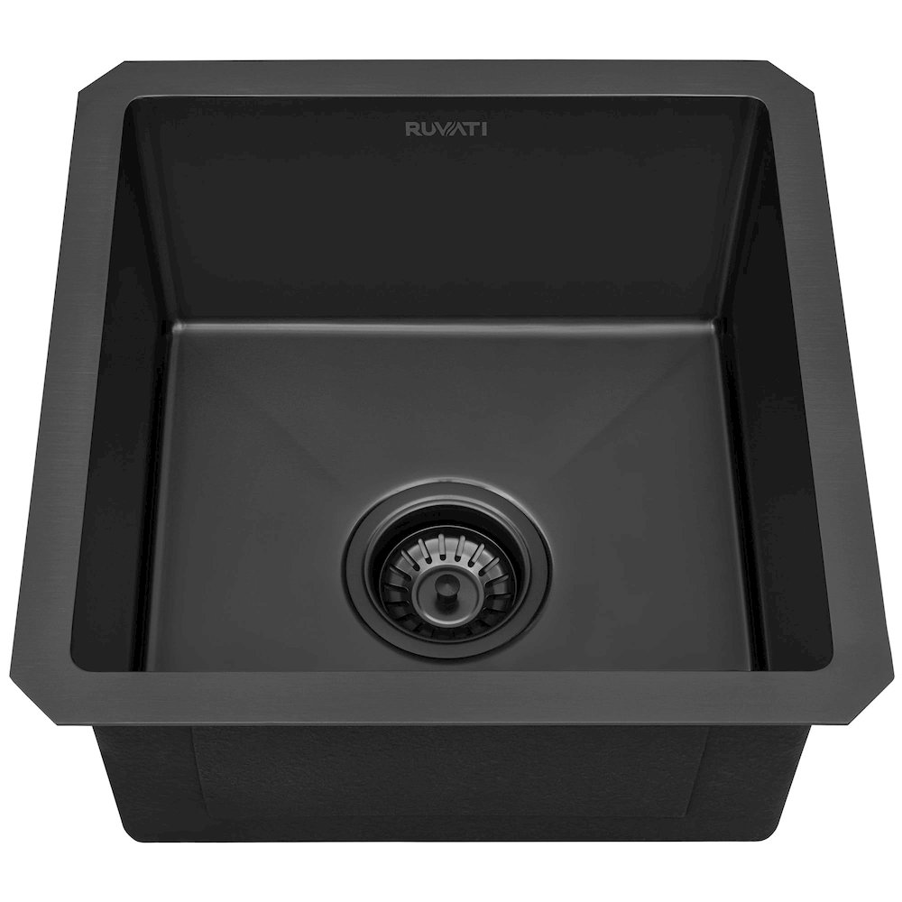 15-inch Gunmetal Black Stainless Steel Undermount Bar Prep 16 Gauge Kitchen Sink. Picture 2