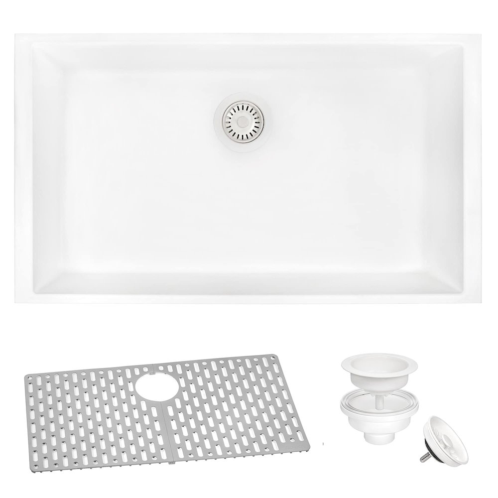 27 x 18 inch Granite Composite Undermount Single Bowl Kitchen Sink. Picture 1