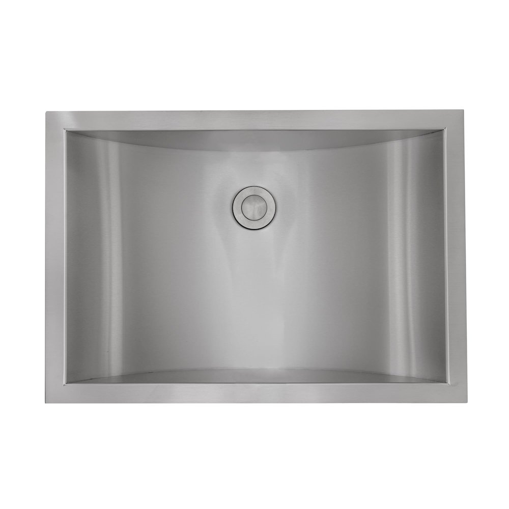 20 x 14 inch Brushed Stainless Steel Rectangular Bathroom Sink Semi-Recessed. Picture 3