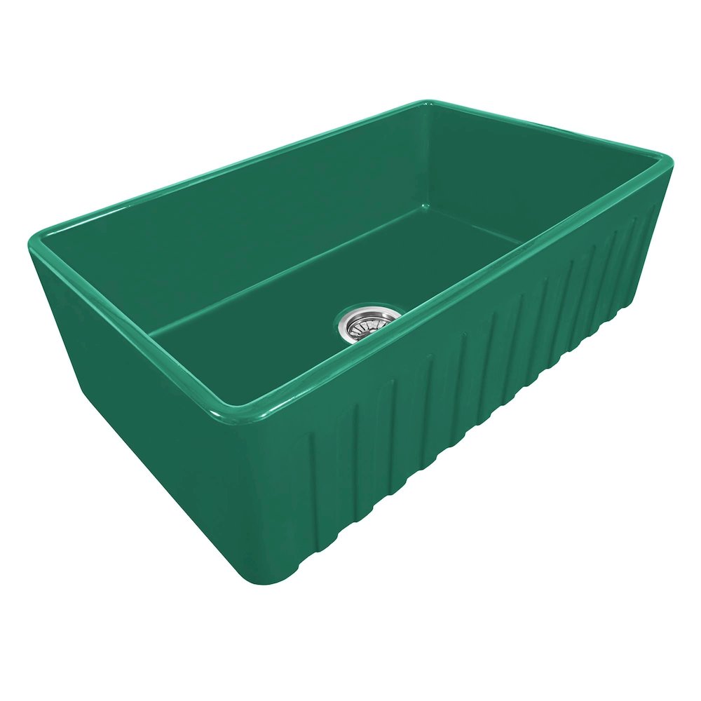 30 x 20 inch Fireclay Reversible Farmhouse Apron-Front Kitchen Sink Single Bowl. Picture 1