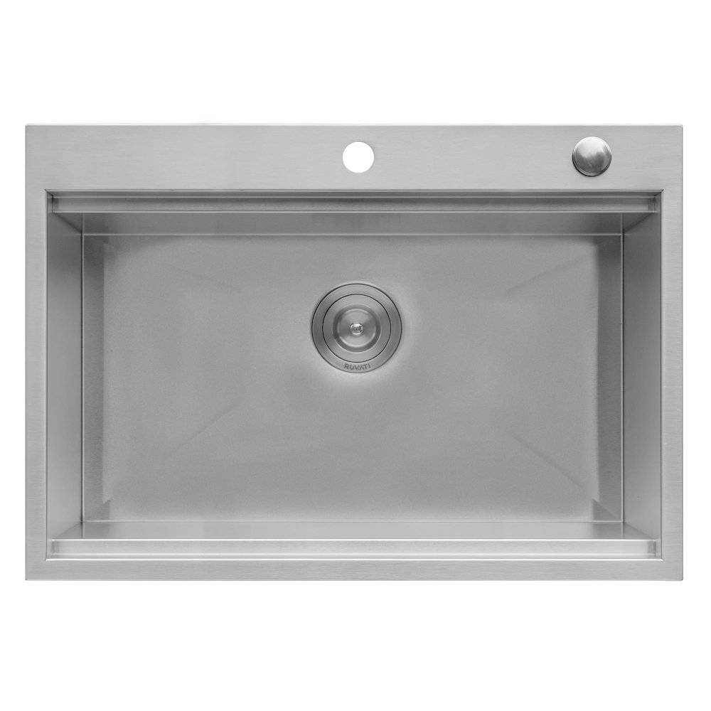 27 x 20 inch Workstation Drop-in Topmount Kitchen Sink 16 Gauge Stainless Steel. Picture 3