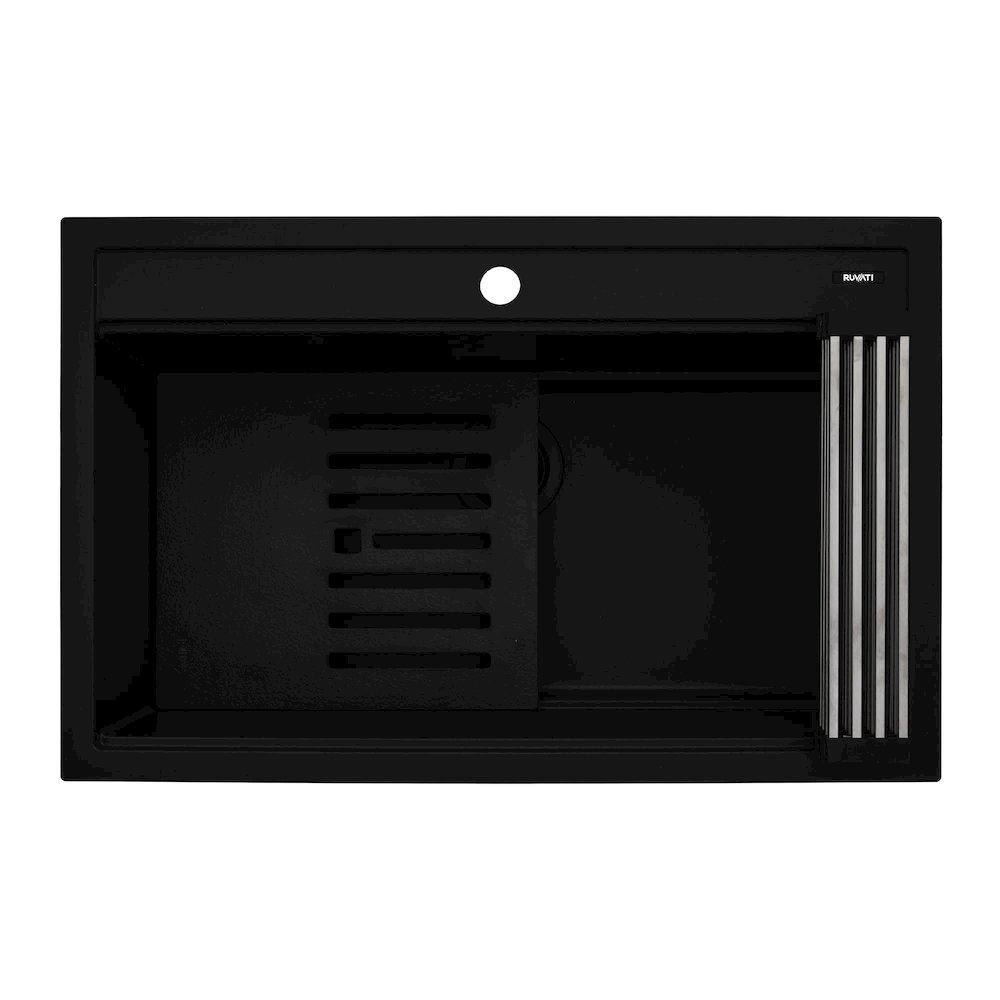 31-inch Granite Composite Workstation Matte Black Drop-in Topmount Kitchen Sink. Picture 8