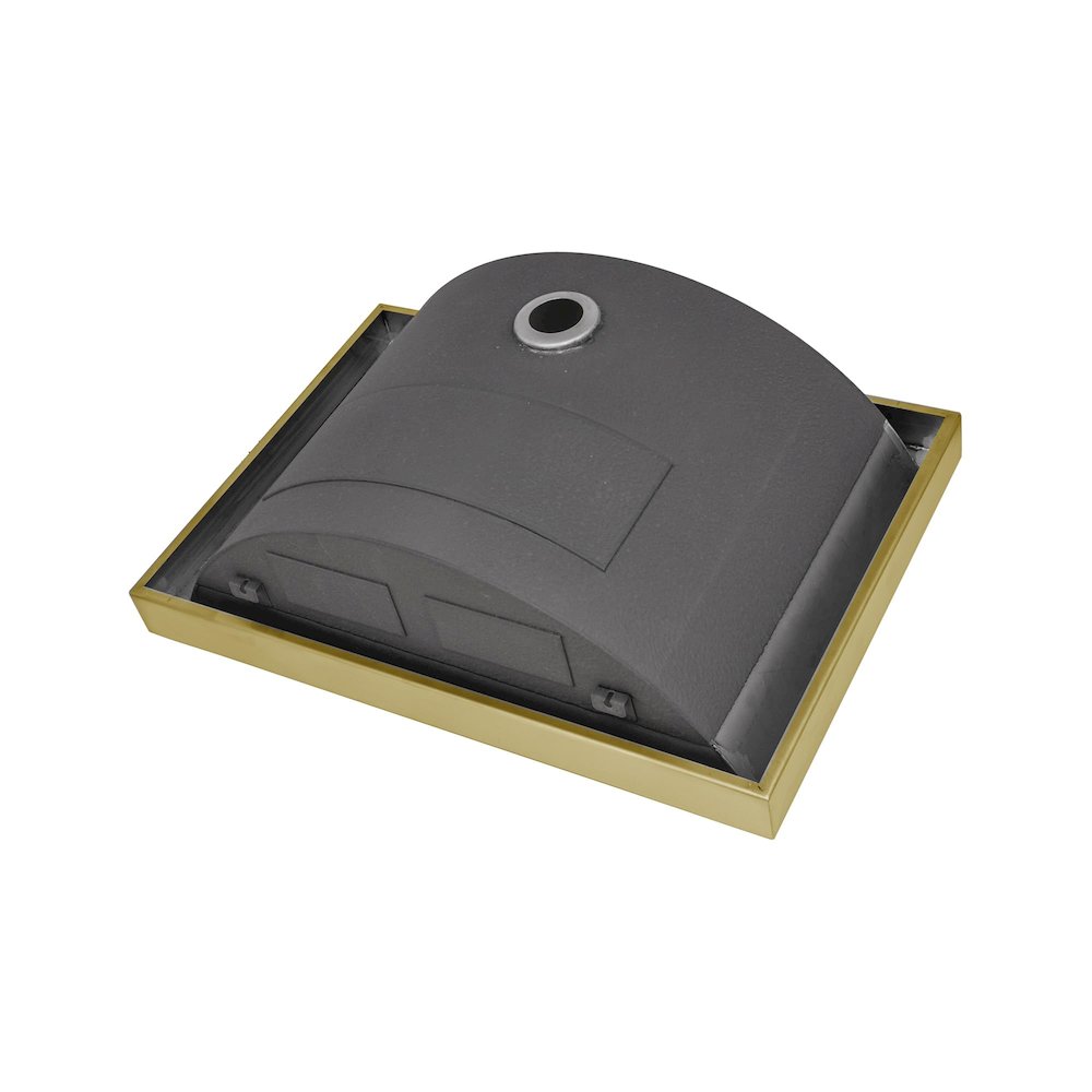 20 x 14 inch Brushed Gold Polished Brass Rectangular Bathroom Sink Semi-Recessed. Picture 4