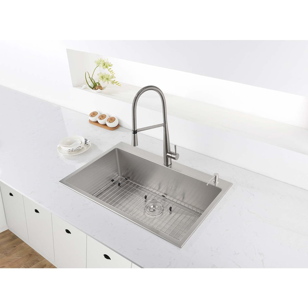 27 x 20 inch 16 Gauge Stainless Steel Rounded Corners Kitchen Sink Single Bowl. Picture 8