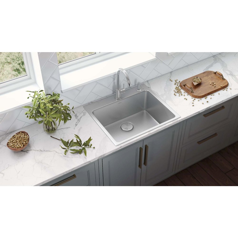 21-inch Topmount Bar Prep Kitchen Sink 16 Gauge Stainless Steel Single Bowl. Picture 5