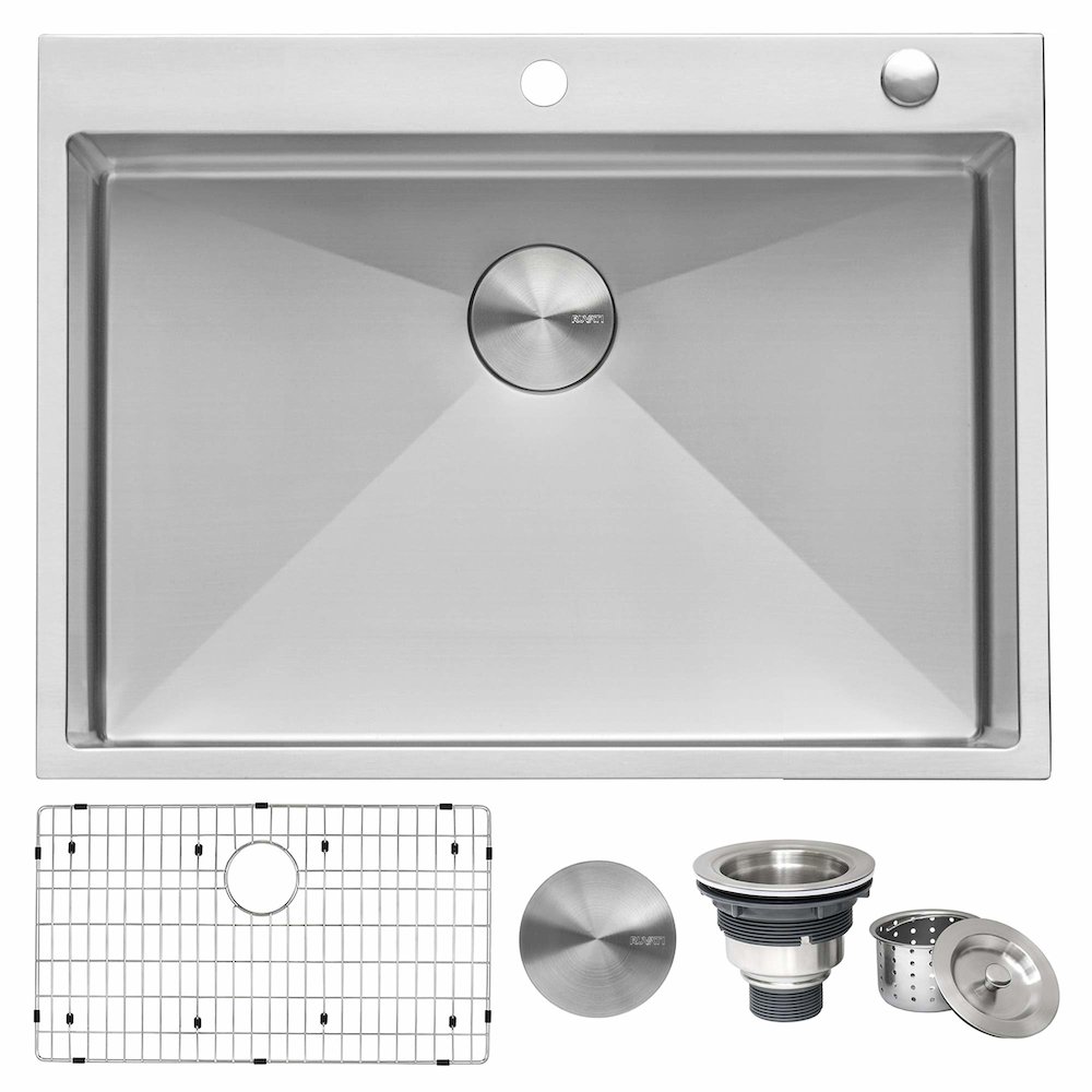 27 x 20 inch 16 Gauge Stainless Steel Rounded Corners Kitchen Sink Single Bowl. Picture 1