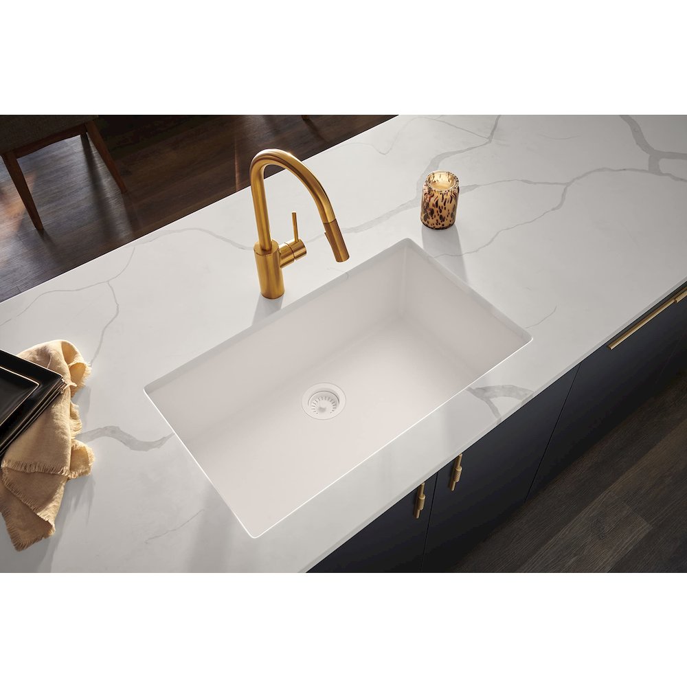 27 x 18 inch Granite Composite Undermount Single Bowl Kitchen Sink. Picture 4