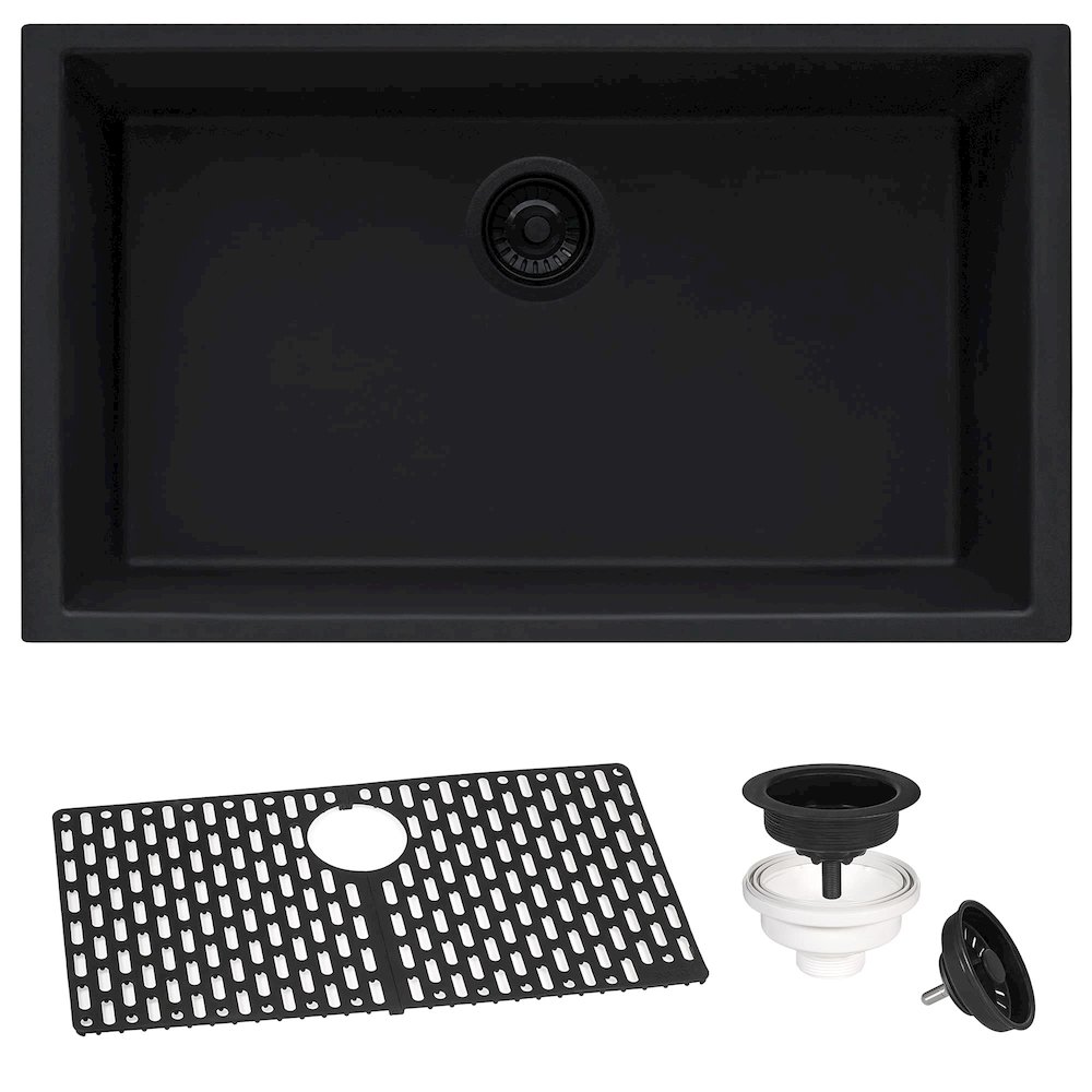27 x 18 inch Granite Composite Undermount Single Bowl Kitchen Sink. Picture 3