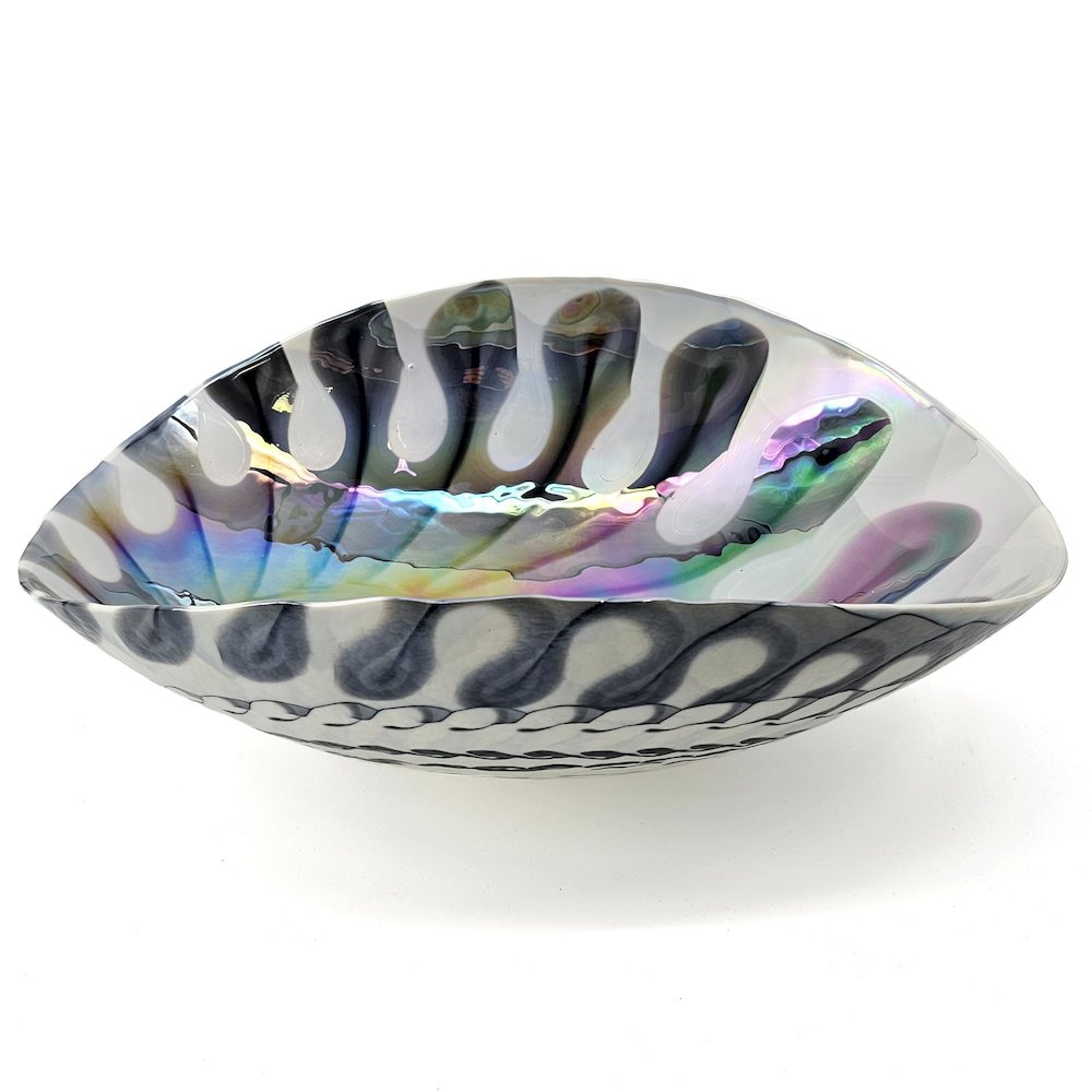 19 inch Murano Glass Art Vessel Seashell Decorative Pattern Bathroom Sink. Picture 4