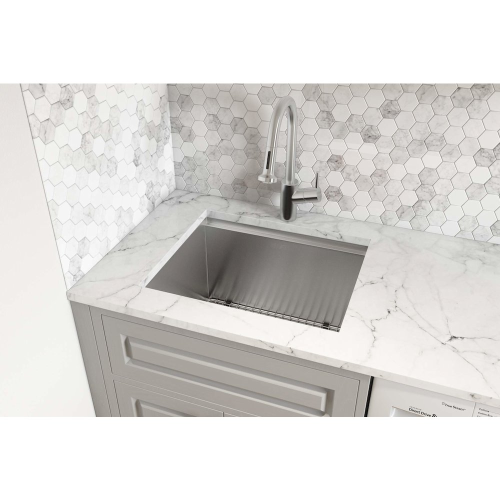 27 x 19 x 12 inch Deep Laundry Utility Workstation Sink Undermount 16 Gauge. Picture 2