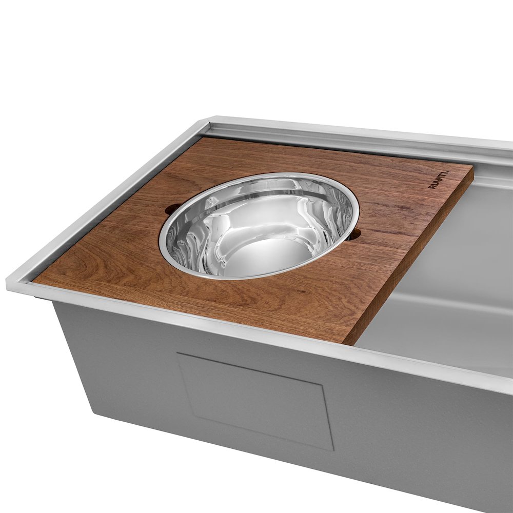 45-inch Workstation Two-Tiered Double Ledge Kitchen Sink 16 Stainless Steel. Picture 6