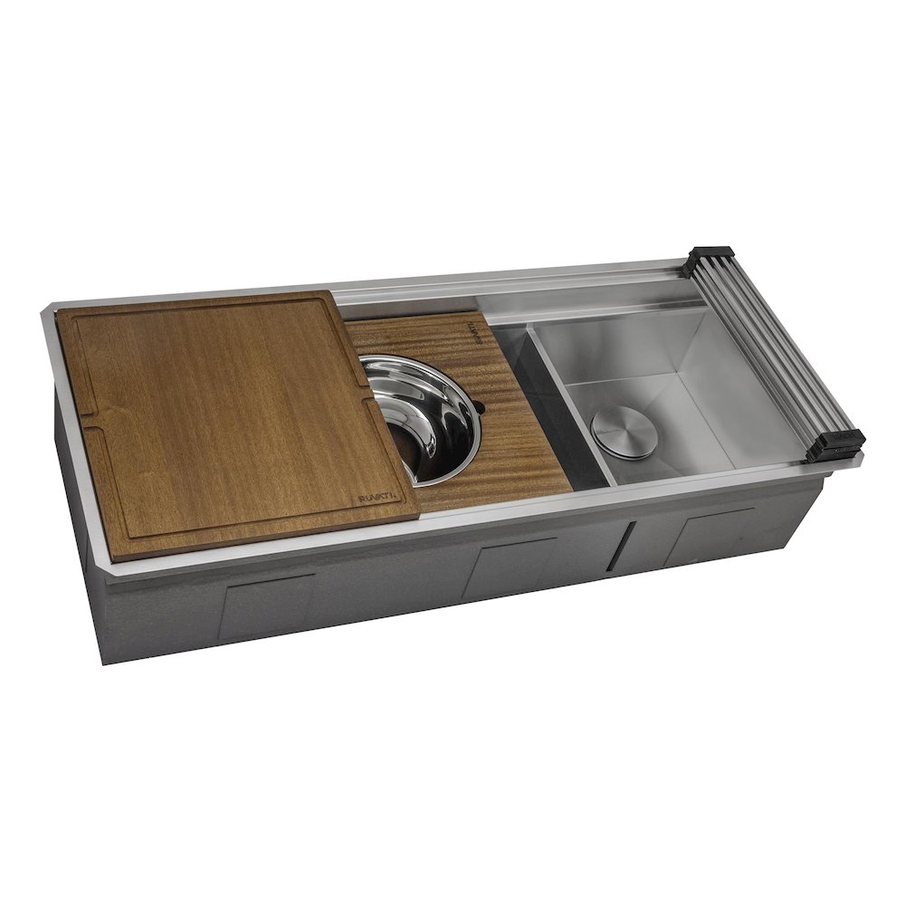 45-inch Double Bowl Workstation Ledge Kitchen Sink Undermount 16 Stainless Steel. Picture 3