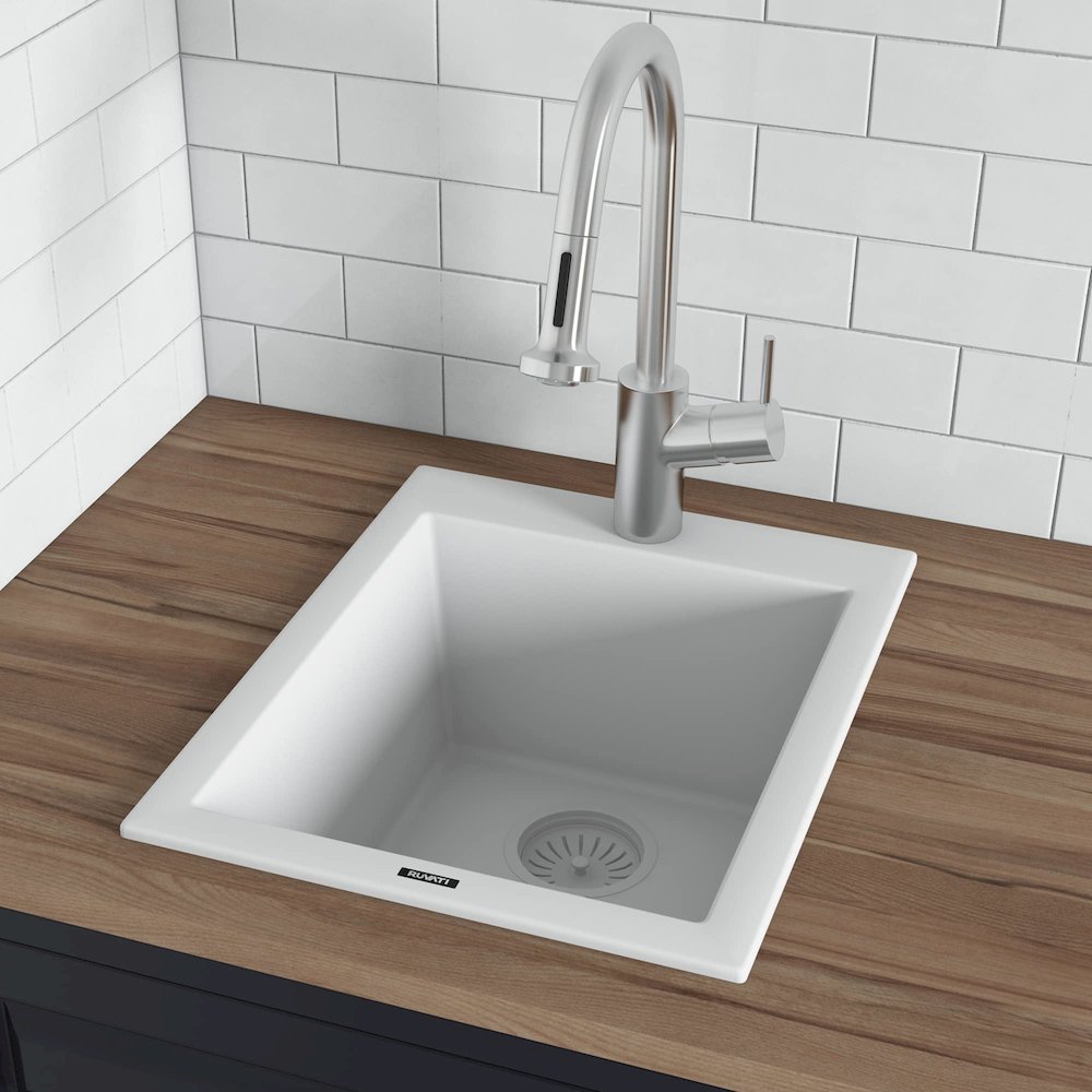 18 x 20 inch epiGranite Drop-in Topmount Granite Composite Single Bowl Wet. Picture 2