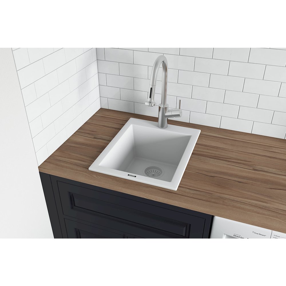 18 x 20 inch epiGranite Drop-in Topmount Granite Composite Single Bowl Wet. Picture 3