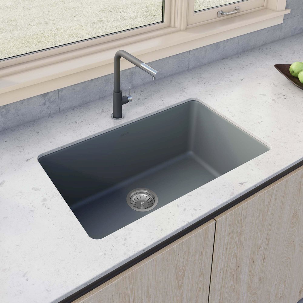 30-inch Fireclay Undermount / Drop-in Topmount Kitchen Sink Single Bowl. Picture 2