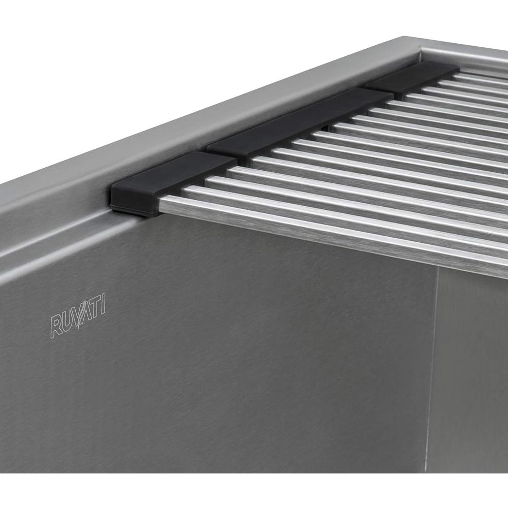 Ruvati Stainless Steel and Silicone Foldable Drying Rack for RVG2310 Workstation Sink - RVA1391. Picture 2