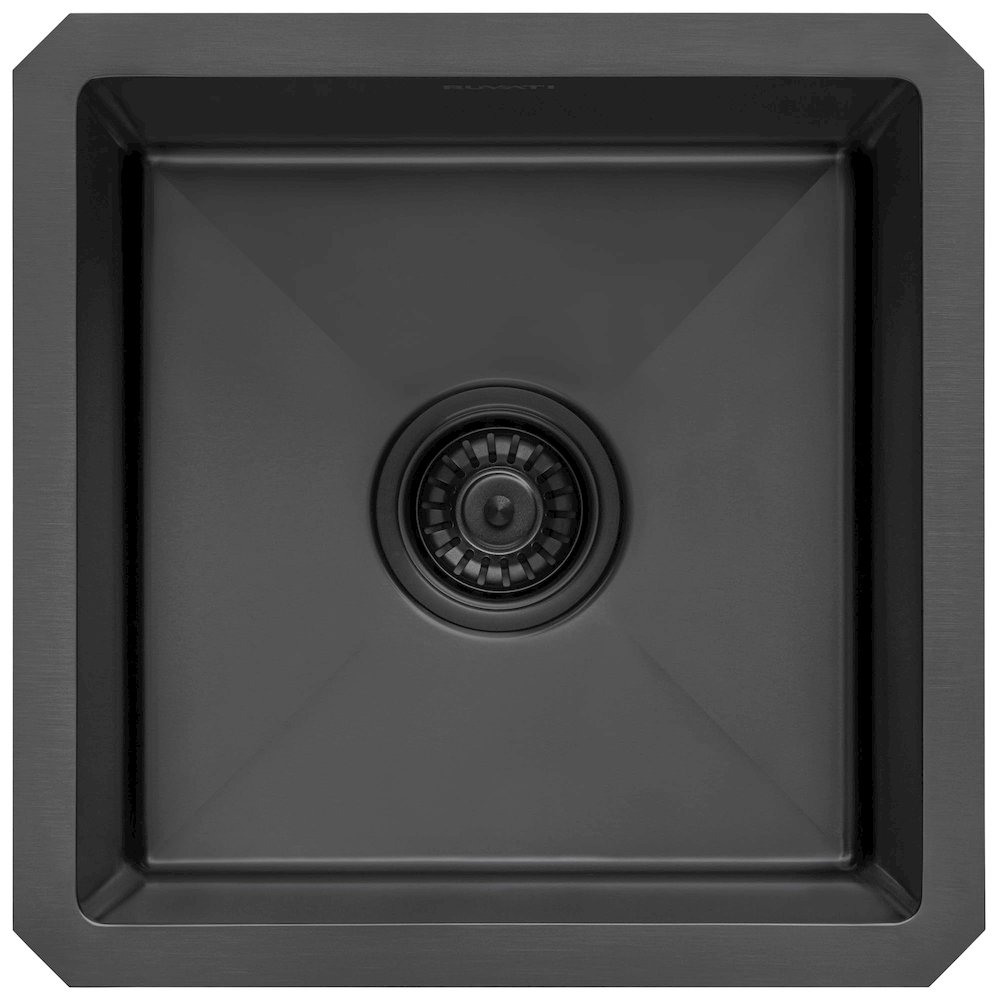 15-inch Gunmetal Black Stainless Steel Undermount Bar Prep 16 Gauge Kitchen Sink. Picture 3