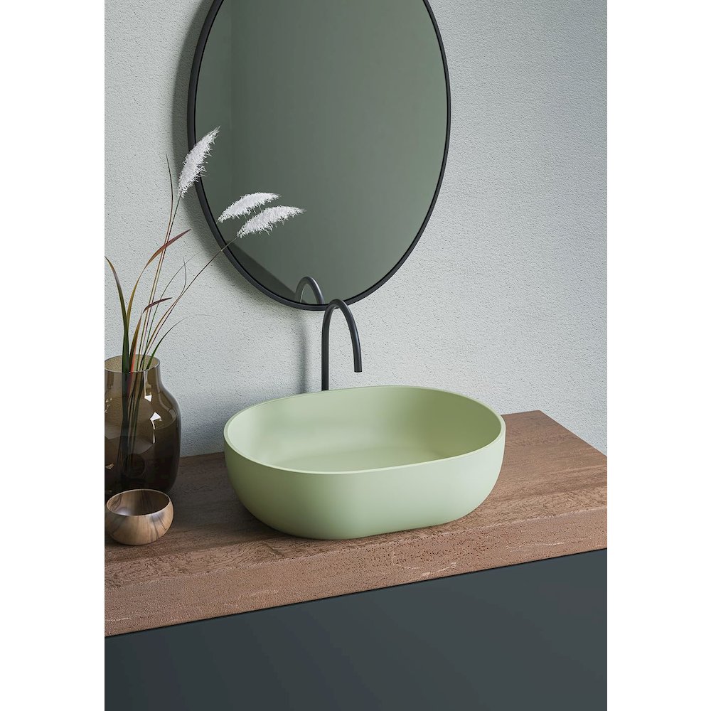 19-inch Avocado Lime Green epiStone Solid Surface Bathroom Vessel Sink. Picture 7