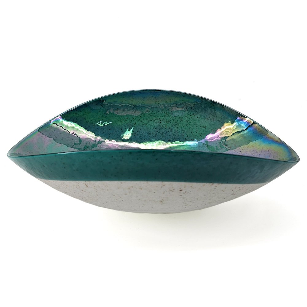 19 inch Murano Glass Art Vessel Seashell Decorative Pattern Bathroom Sink. Picture 4