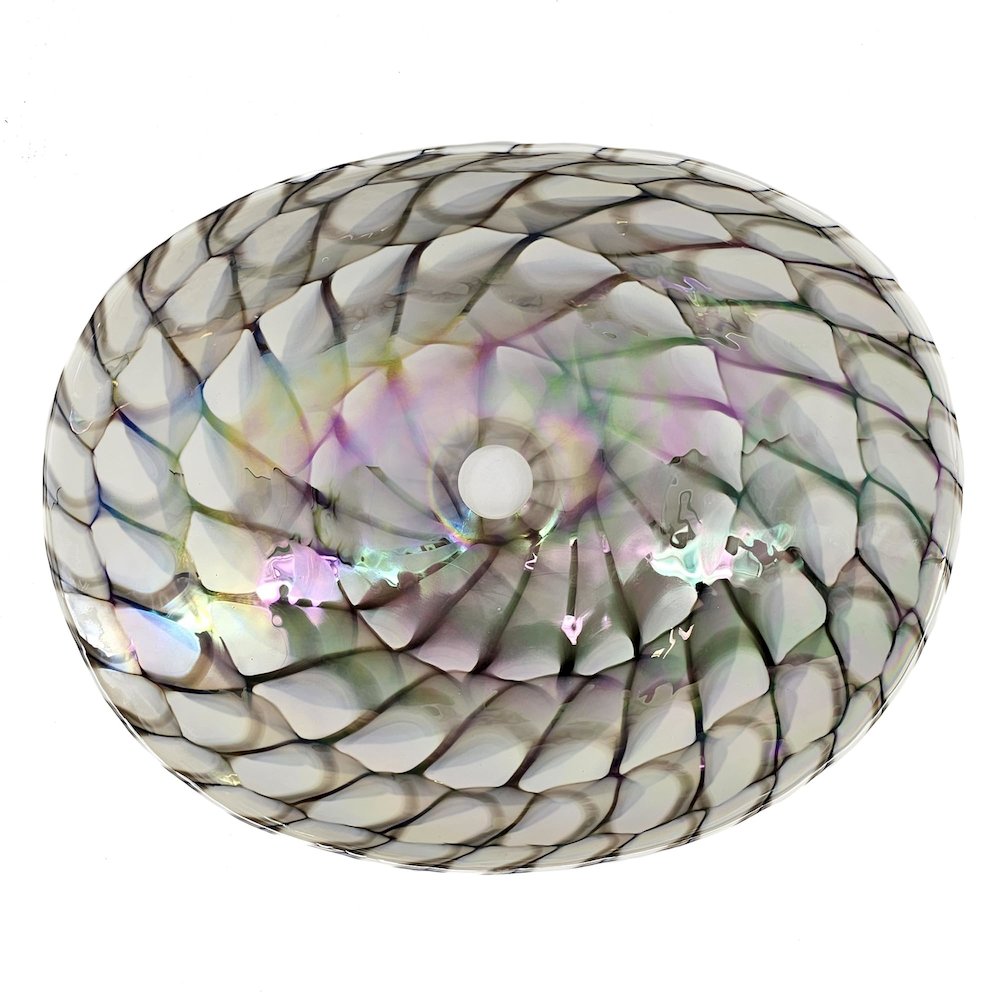 19 inch Murano Glass Art Vessel Seashell Decorative Pattern Bathroom Sink. Picture 2