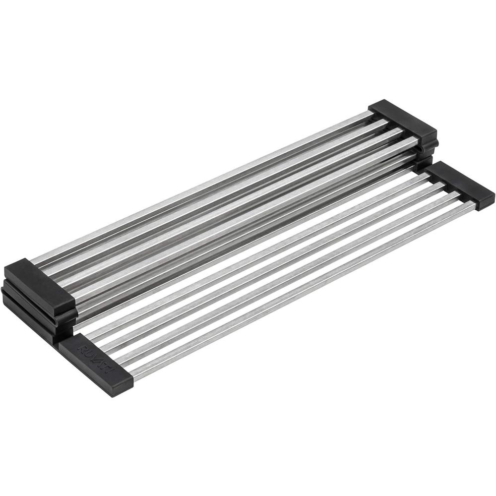 Ruvati Stainless Steel and Silicone Foldable Drying Rack for RVG2310 Workstation Sink - RVA1391. Picture 1