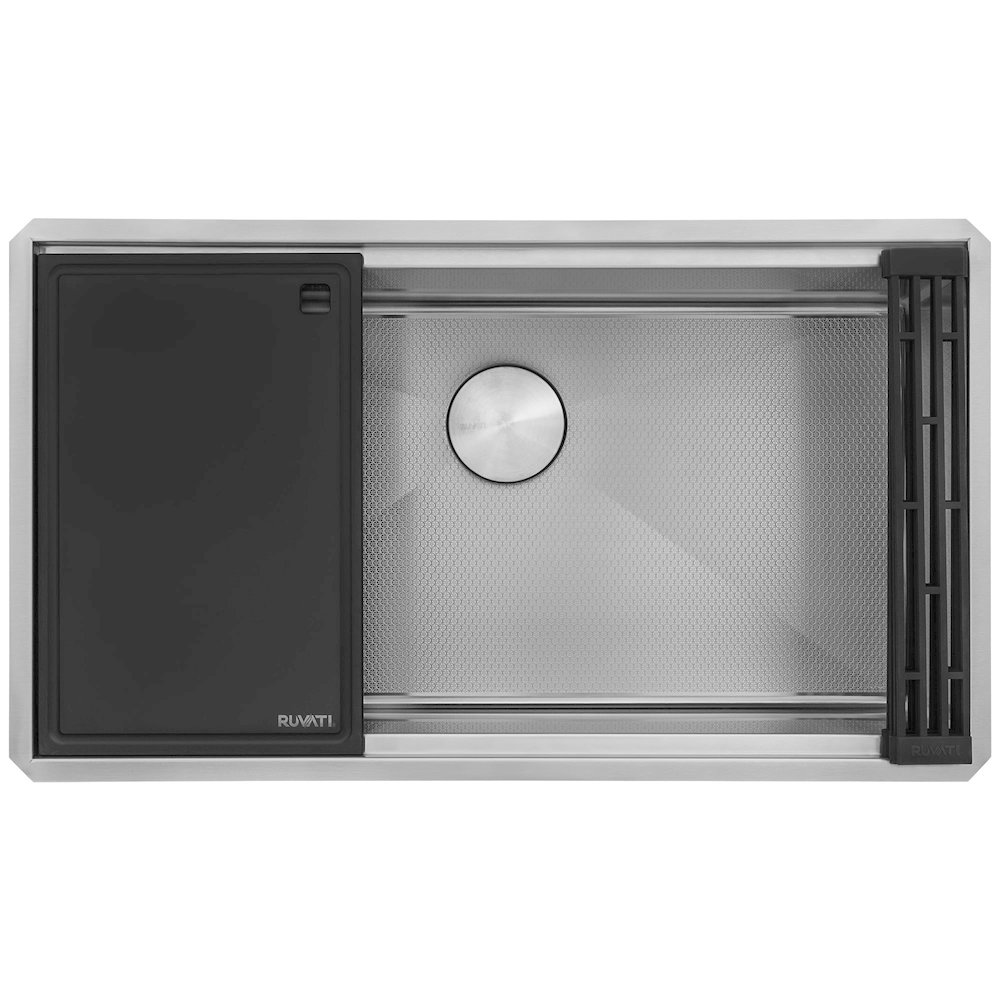 30-inch Workstation Scratch Resistant Embossed Kitchen Sink Stainless Steel. Picture 4