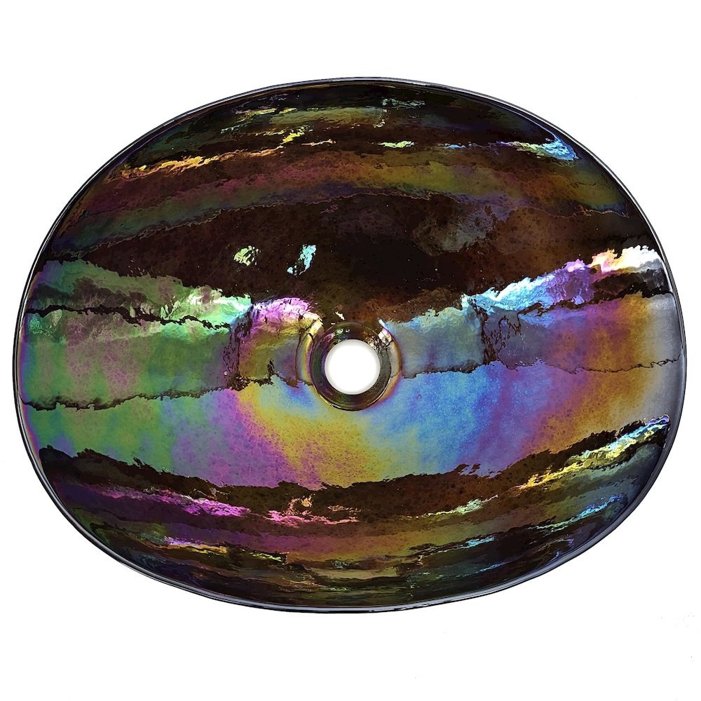 19 inch Murano Glass Art Vessel Seashell Decorative Pattern Bathroom Sink. Picture 2